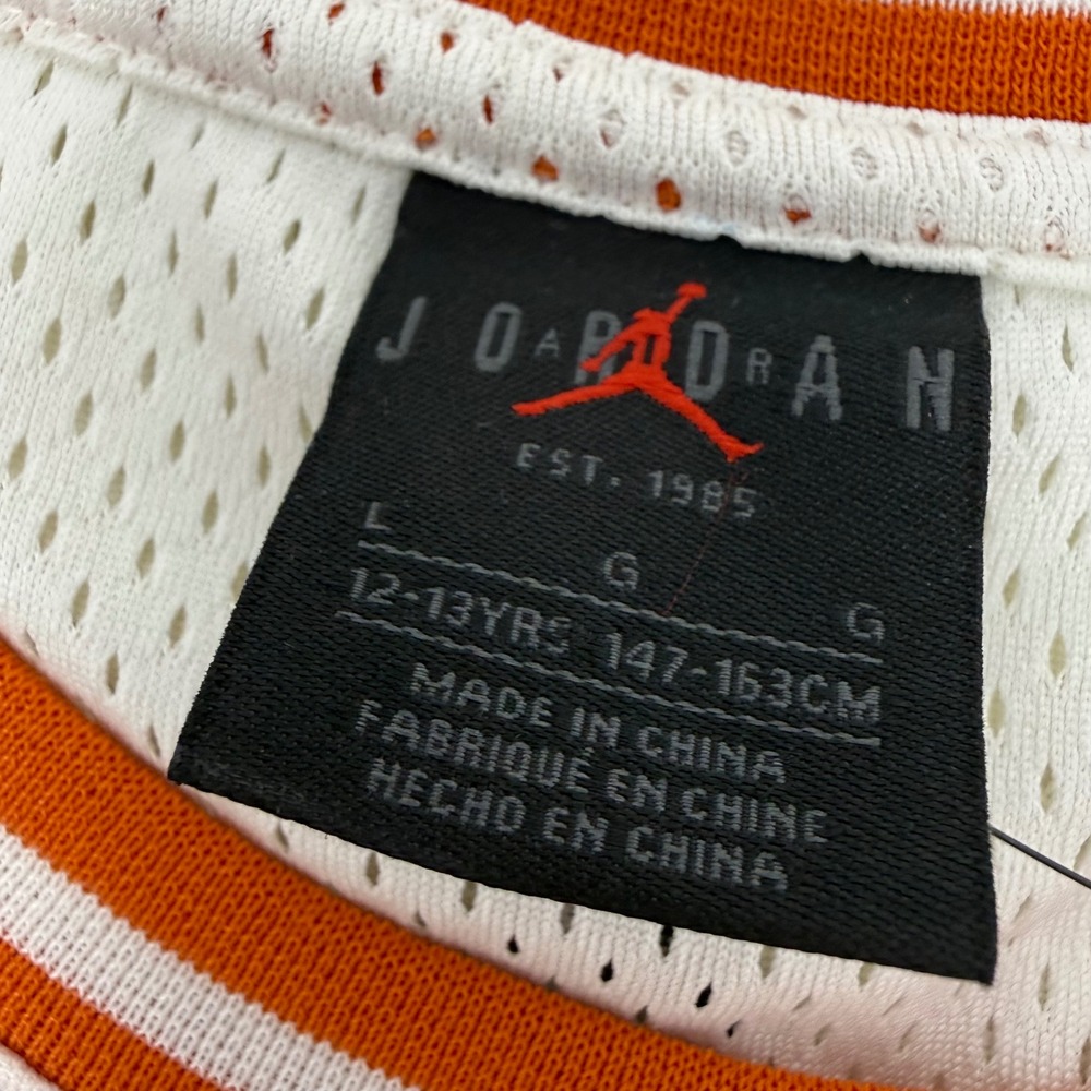 Jordan Boys 23 Basketball Jersey White Orange Youth Size Large 12 13 Years NEW - Picture 2 of 8